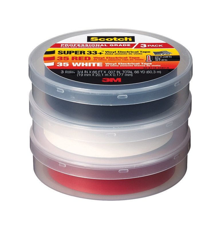 Scotch 3/4 in. W X 66 ft. L Multicolored Vinyl Electrical Tape