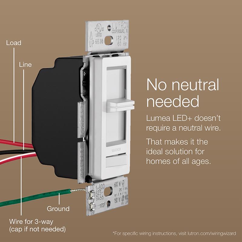 Lutron Almond 150W for CFL and LED / 600W for incandescent and halogen W 3-Way Dimmer Switch 1 pk