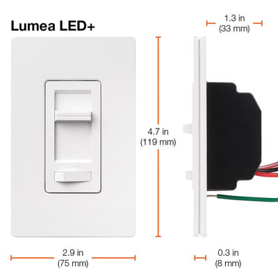 Lutron White 150W for CFL and LED / 600W for incandescent and halogen W 3-Way Dimmer Switch 1 pk