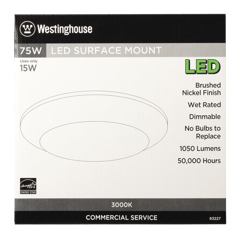 Westinghouse Brushed Nickel Metallic 5.5 in. W Steel LED Canless Recessed Downlight 15 W