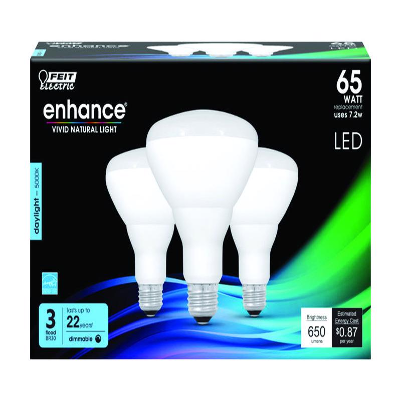 Feit Electric Enhance BR30 E26 (Medium) LED Bulb Daylight 65 Watt Equivalence 3 pk