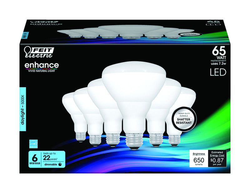 Feit Electric Enhance BR30 E26 (Medium) LED Bulb Daylight 65 Watt Equivalence 6 pk