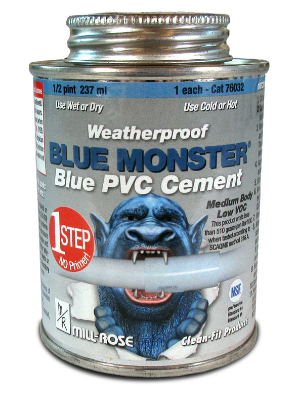 Blue Monster Blue All Weather Cement For PVC 8 oz