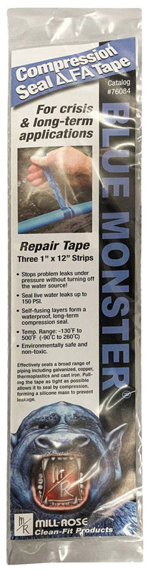 Mill Rose Blue Monster Blue 1 in. W X 12 in. L Compression Seal Tape 3 pc
