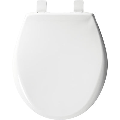 Bemis Slow Close Round White Plastic Toilet Seat