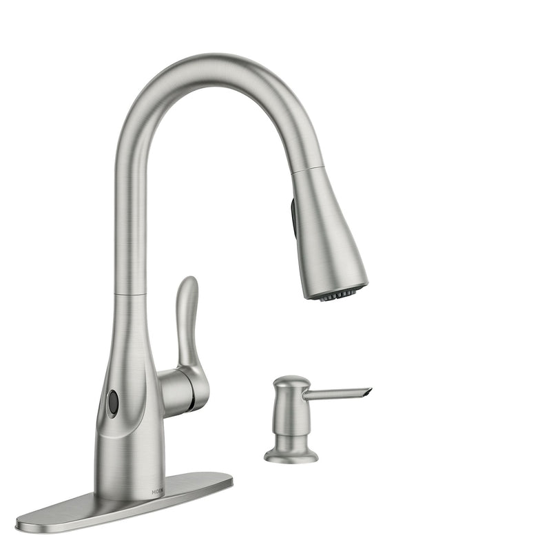 Moen Arlo One Handle Stainless Steel Motion Sensing Pull-Down Kitchen Faucet