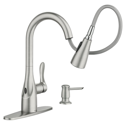 Moen Arlo One Handle Stainless Steel Motion Sensing Pull-Down Kitchen Faucet