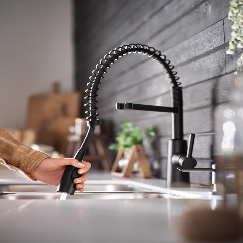 Moen Nori One Handle Matte Black Kitchen Faucet