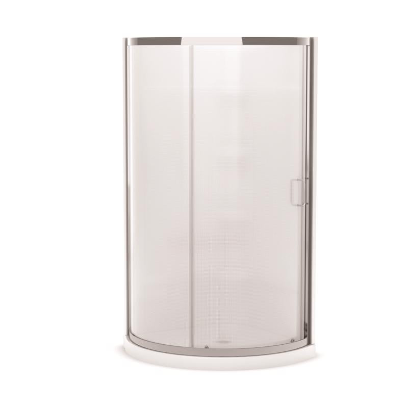 MAAX Cyrene 76 in. H X 34 in. W Chrome White Framed Shower Kit