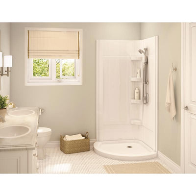 MAAX Cyrene 76 in. H X 34 in. W Chrome White Framed Shower Kit