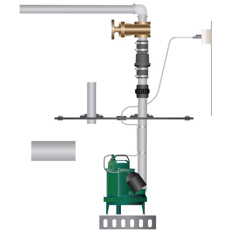 Zoeller 1/3 HP 5250 gph Cast Iron Tethered Float Switch Sewage Pump