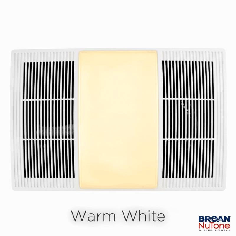 Broan 80 CFM 1.5 Sones Bathroom Exhaust Fan with Heater and Light