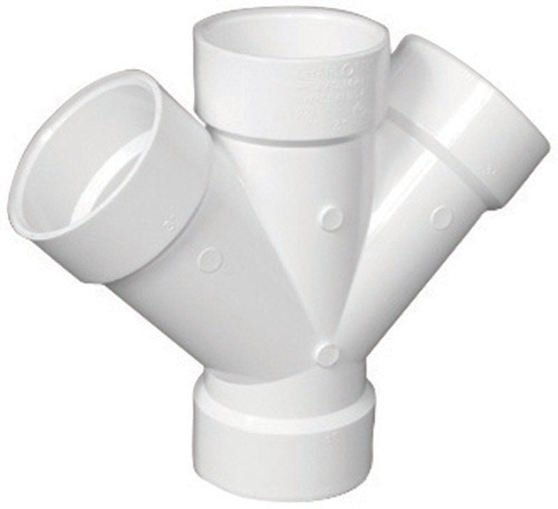 Charlotte Pipe Schedule 40 2 in. Hub X 2 in. D Hub PVC Double Wye 1 pk