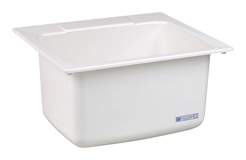 Mustee 25 in. W X 22 in. D Self-Rimming Composite Utility Sink