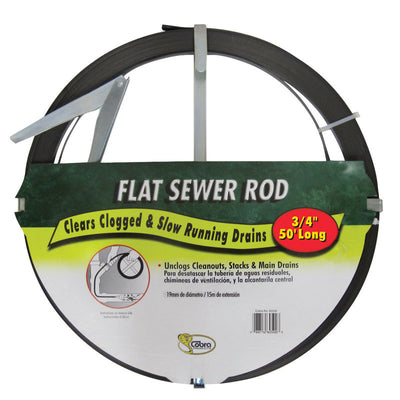 Cobra 50 ft. L Flat Steel Sewer Rod