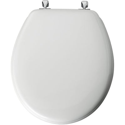 Bemis Round White Molded Wood Toilet Seat