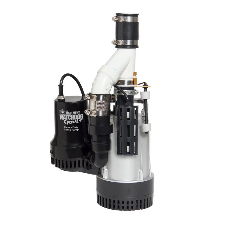 The Basement Watchdog Big Combo 1/2 HP 4,400 gph Cast Iron Dual Reed Switch AC Backup Sump Pump