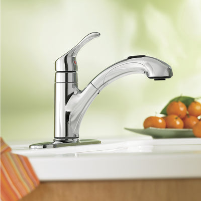 Moen Renzo One Handle Chrome Pull-Out Kitchen Faucet