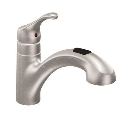 Moen Renzo One Handle Stainless Steel Pull-Out Kitchen Faucet