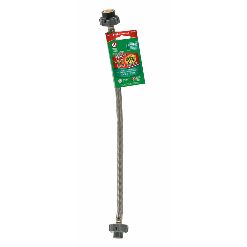 Fluidmaster 3/8 in. Compression X 1/2 in. D FIP 16 in. Stainless Steel Supply Line