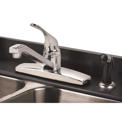 Home Plus One Handle Chrome Kitchen Faucet Side Sprayer Included