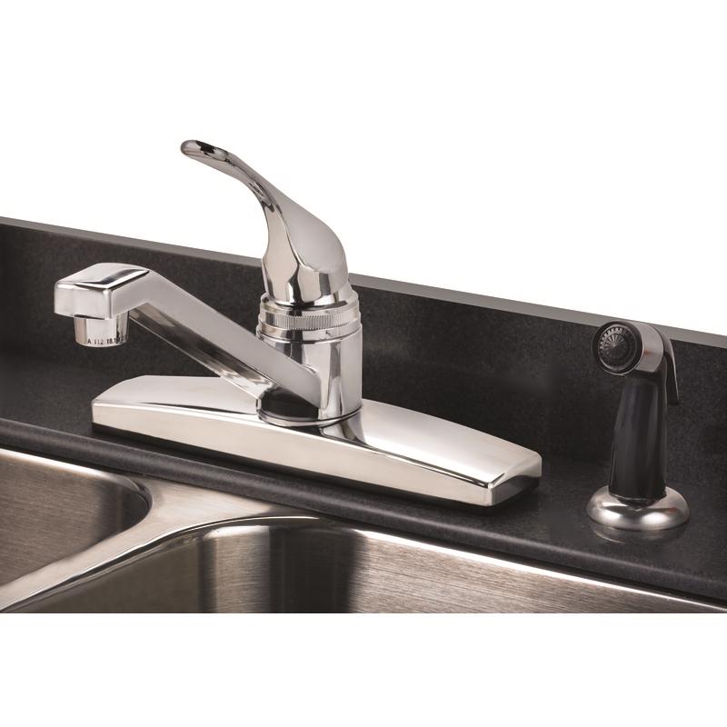 Home Plus One Handle Chrome Kitchen Faucet Side Sprayer Included