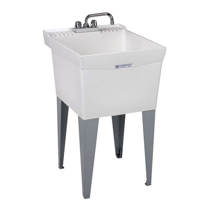 Mustee Utilatub Combo 20 In. W X 24 In. D Single Polypropylene Laundry ...