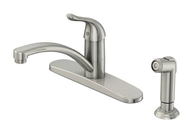 OakBrook Pacifica One Handle Brushed Nickel Kitchen Faucet Side Sprayer Included