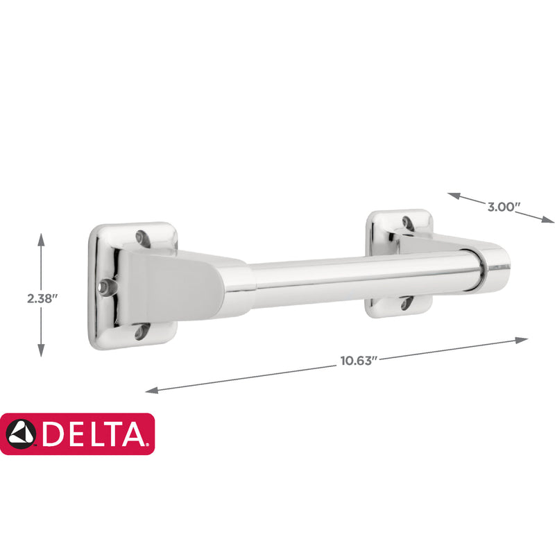 Delta 10.63 in. L Polished Chrome Stainless Steel Grab Bar
