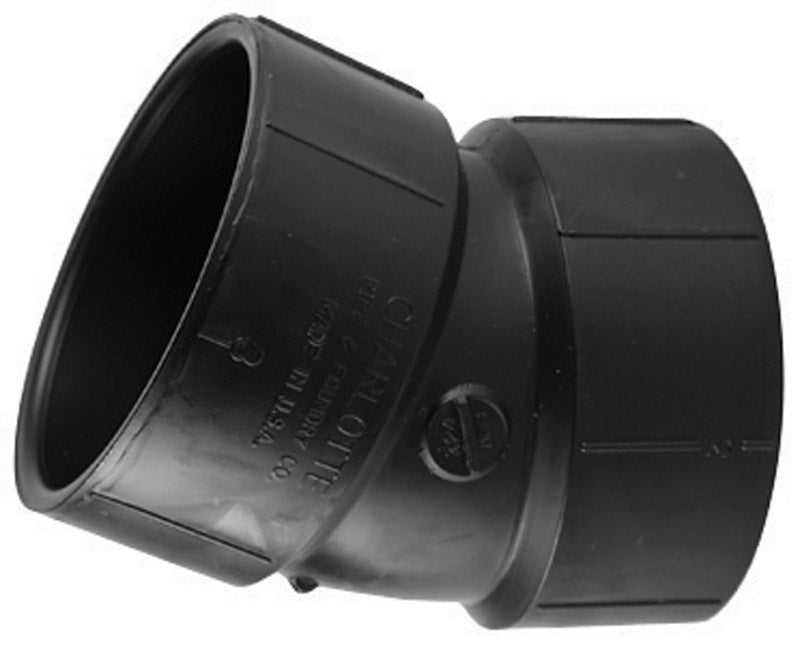 Charlotte Pipe 4 in. Hub X 4 in. D Hub ABS Elbow