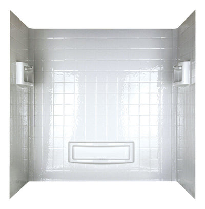 ASB Distinction 60 in. H X 60 in. W X 32 in. L White Bathtub Wall