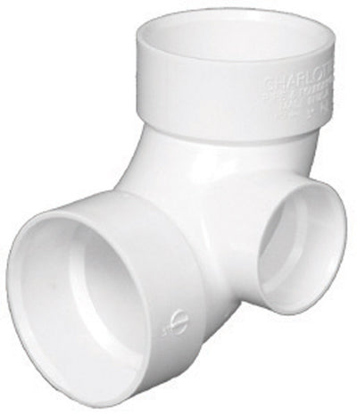 Charlotte Pipe Schedule 40 3 in. Hub X 3 in. D Hub PVC 90 Degree Elbow 1 pk