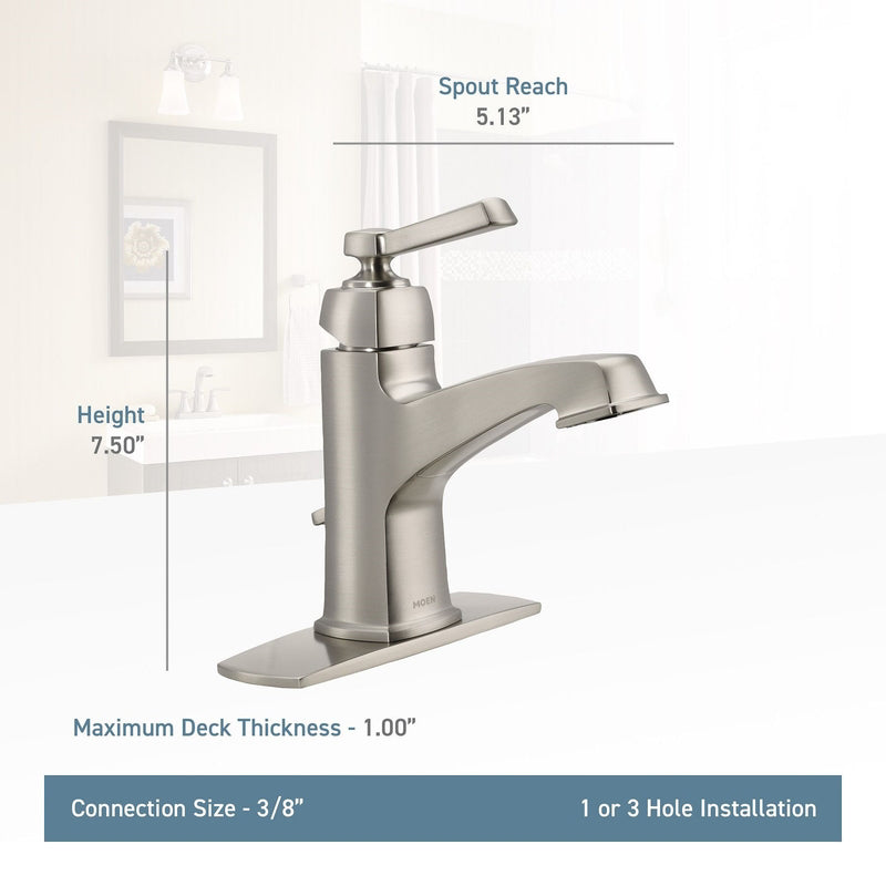 Moen Boardwalk Brushed Nickel Bathroom Faucet 4 in.