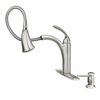 Moen Kinzel One Handle Stainless Steel Pull-Out Kitchen Faucet