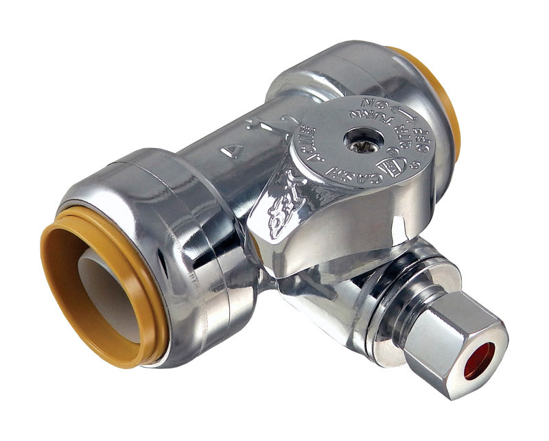 SharkBite 3/4 in. PTC X 1/4 in. Compression Brass Tee Stop