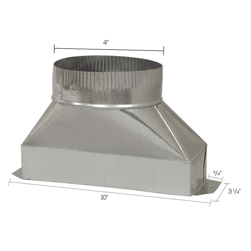 Deflect-O 4 in. D X 10 in. L Galvanized Steel Duct