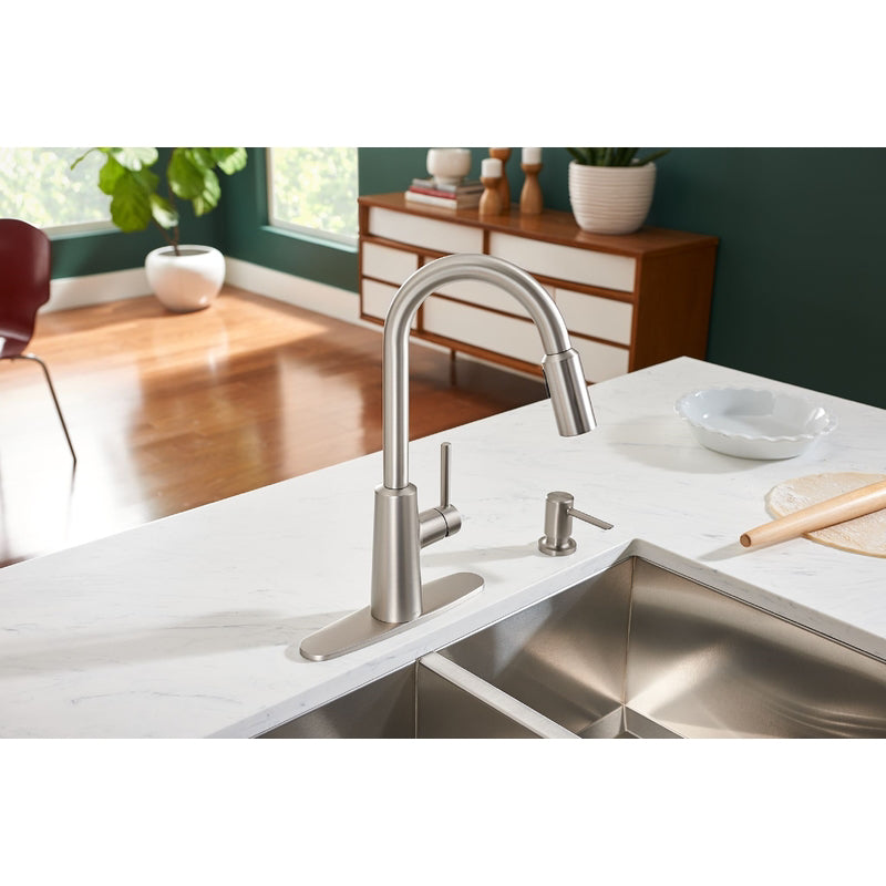 Moen Nori One Handle Stainless Steel Pull-Down Kitchen Faucet