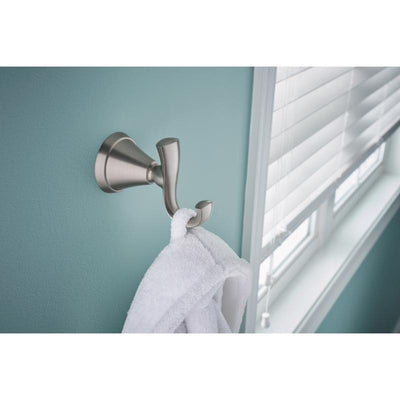 Moen Medium Brushed Nickel Metal 2-5/8 in. L Rope/Tarp Hook 20 lb 1 pk