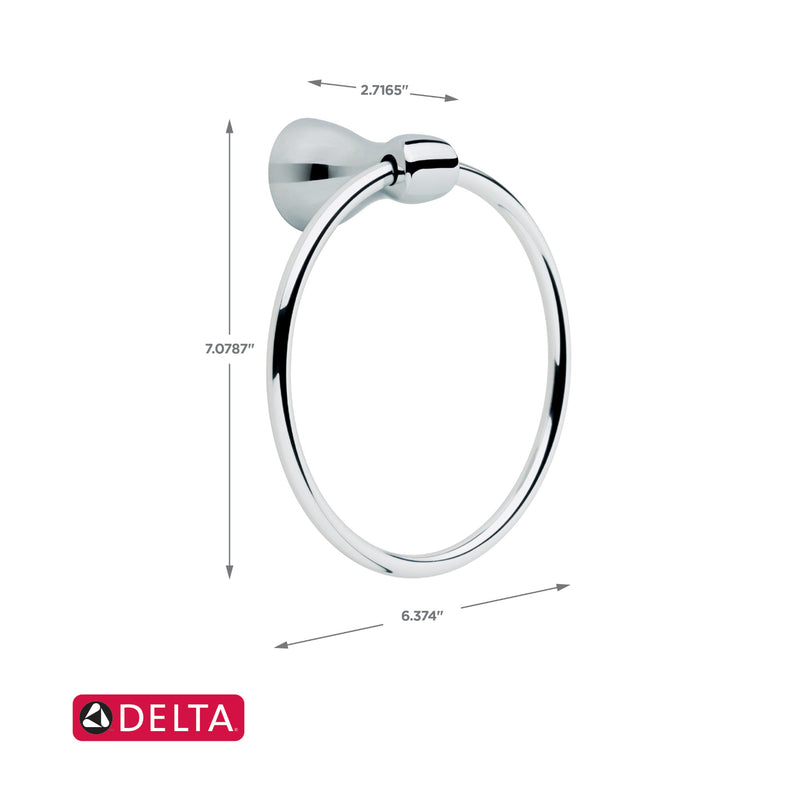 Delta Foundations Chrome Silver Towel Ring Die Cast Zinc