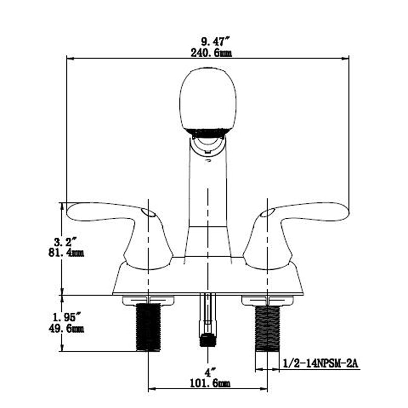 Home Plus Two Handle Chrome Laundry Faucet