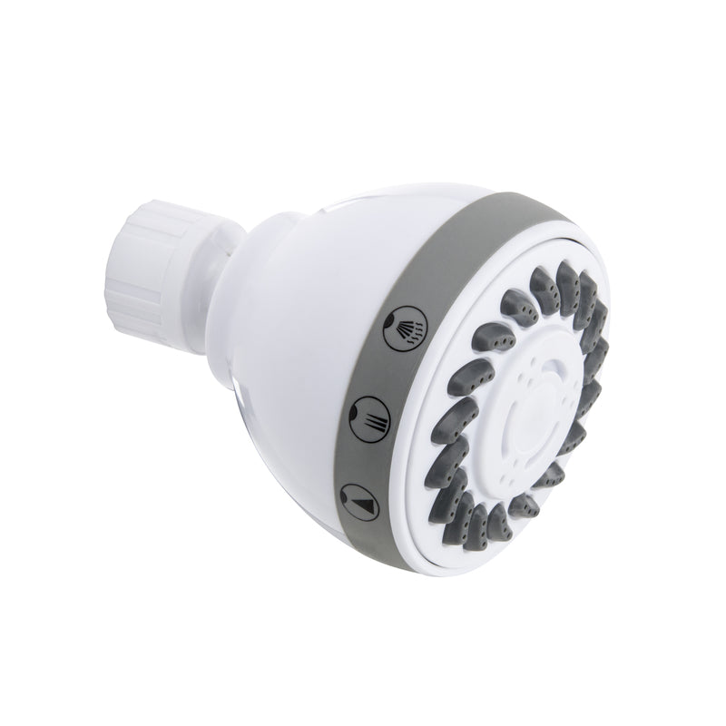 Keeney Stylewise White Plastic 3 settings Showerhead 1.8 gpm