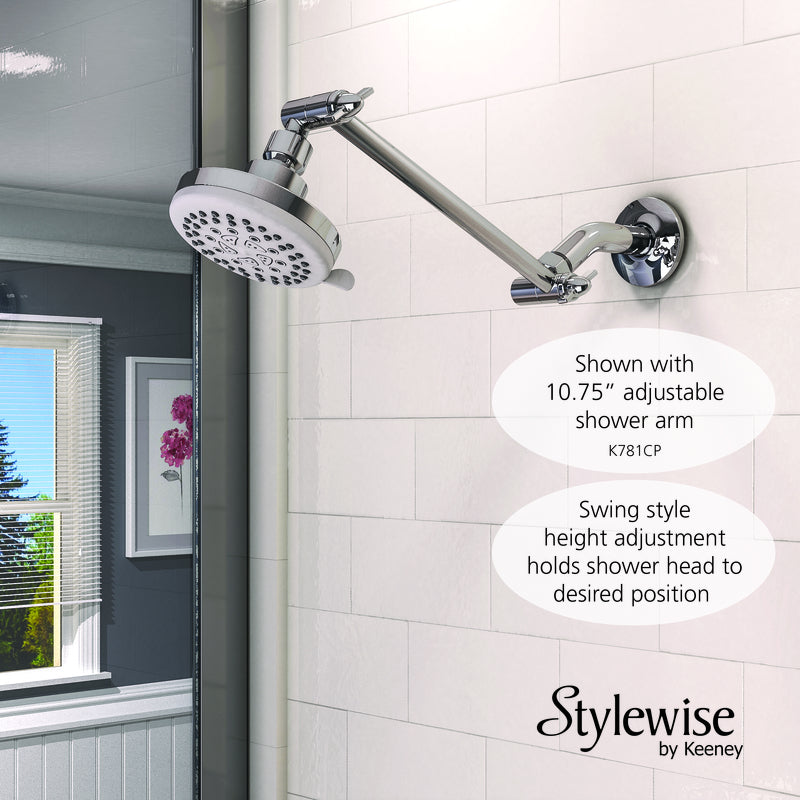 Keeney Stylewise Polished Chrome Plastic 5 settings Showerhead 1.8 gpm