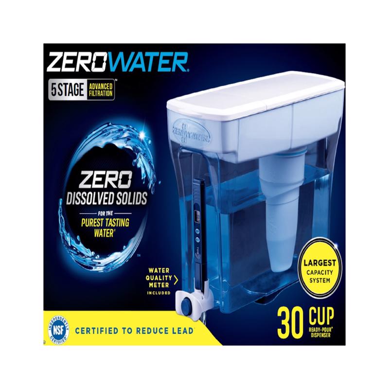 ZeroWater Ready-Pour 30 cups Blue Water Filtration Dispenser