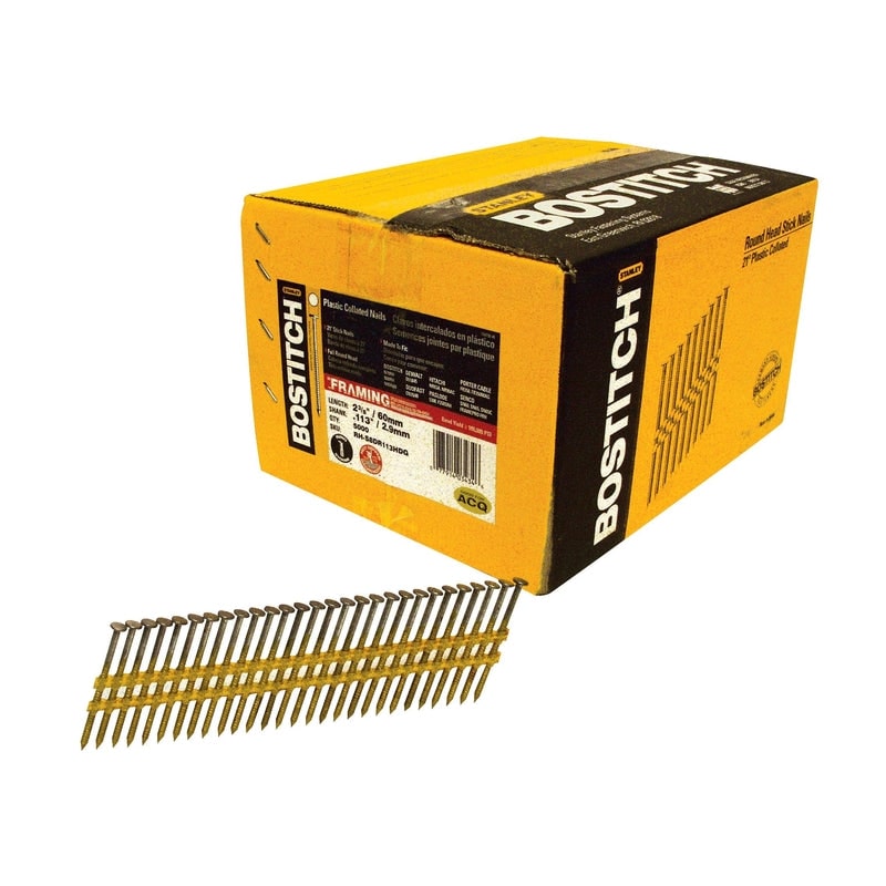 Stanley Bostitch 2-3/8 in. 10 Ga. Plastic Strip Hot-Dip Galvanized Framing Nails 21 deg 5,000 pk