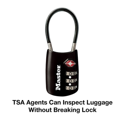 Master Lock 1-9/16 in. H X 1-3/16 in. W Steel 3-Dial Combination Luggage Lock