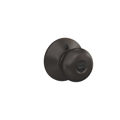 Schlage Plymouth Aged Bronze Entry Knobs KD4 1-3/4 in.