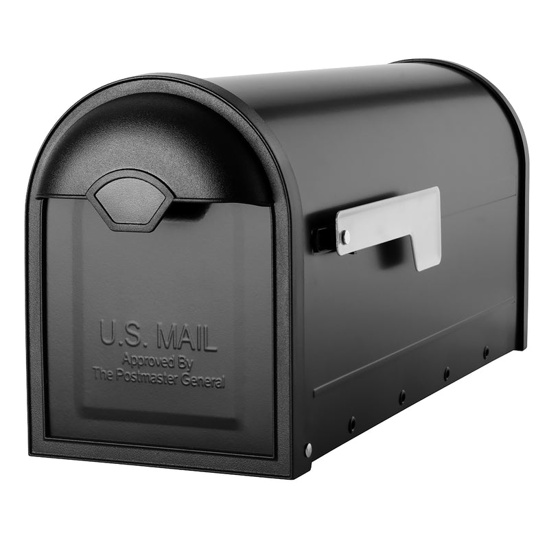 Architectural Mailboxes Winston Galvanized Steel Post Mount Black Mailbox