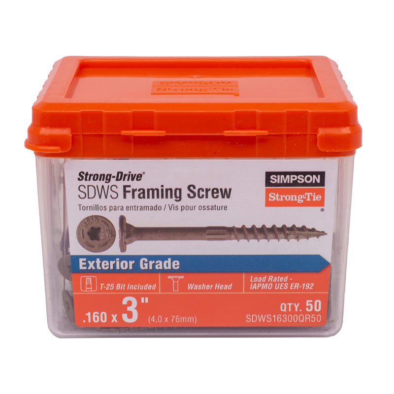 Simpson Strong-Tie Strong Drive 3 in. L T25 Framing Screws 1 pk