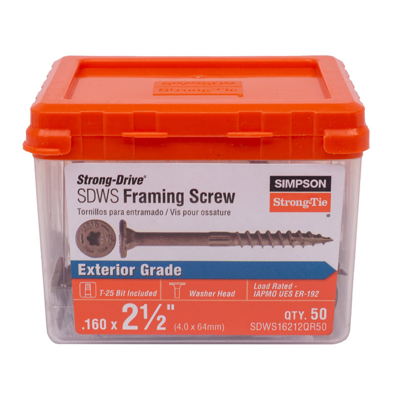 Simpson Strong-Tie Strong Drive 2-1/2 in. L T25 Framing Screws 1 pk