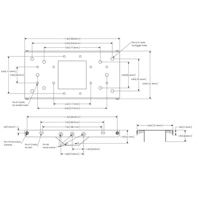 Architectural Mailboxes Galvanized Steel Black 6 in. W X 12 in. L Mailbox Mounting Plate